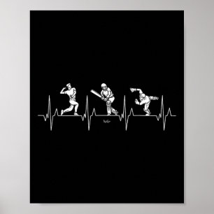 Affiche Amour de cricket - Battement de coeur de bowling d