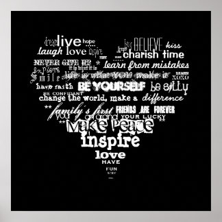 Affiche amour de la vie et bonheur