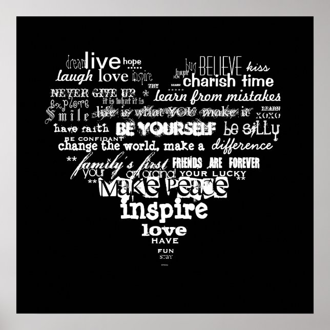 Affiche amour de la vie et bonheur (Devant)