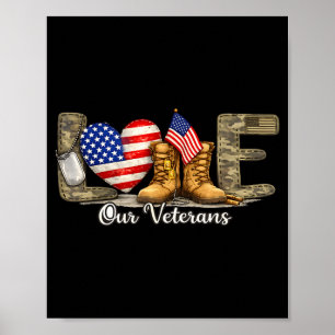 Affiche Amour de notre drapeau américain militaire fier jo