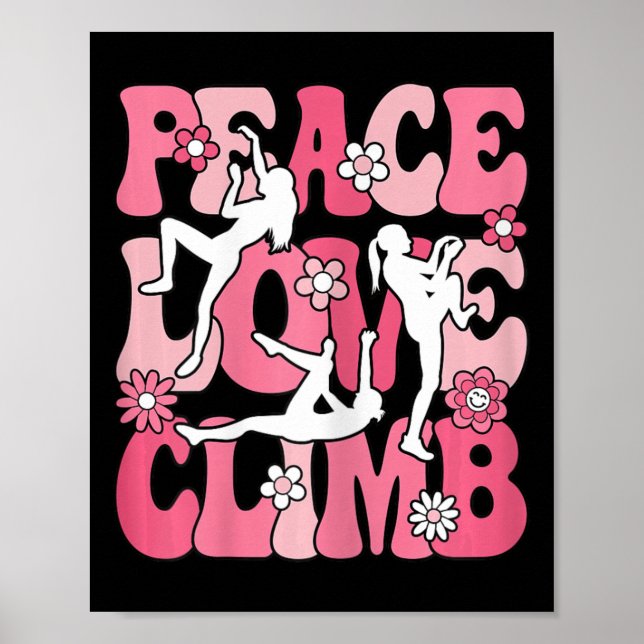 Affiche Amour de paix grimpe amant d'escalade grimpeuse fe (Devant)