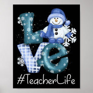 Affiche Amour de professeur Bonhomme de neige Xmas Femmes