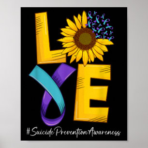Affiche Amour de Tournesol Ruban Sarcelle & Violet Sui