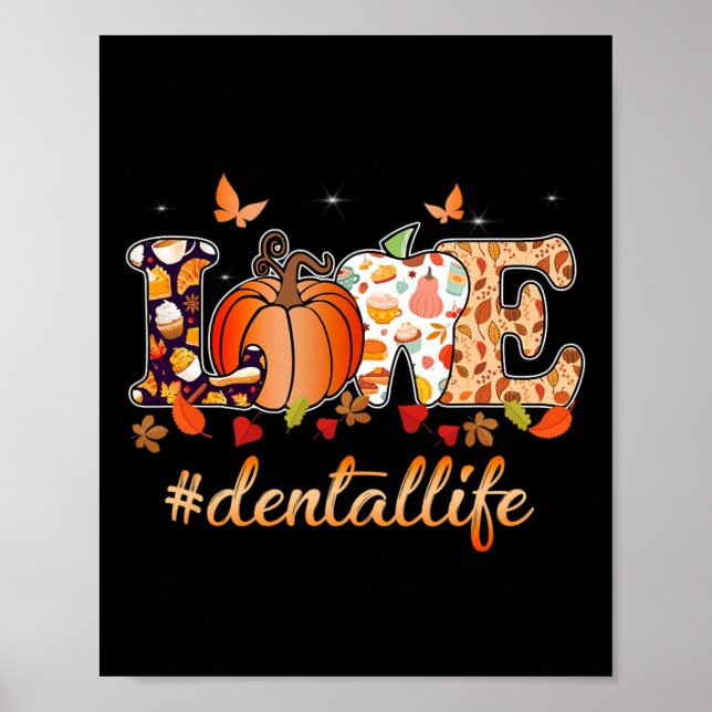 Affiche Amour Dental Life Citrouille Dentiste dentaire Tom (Devant)