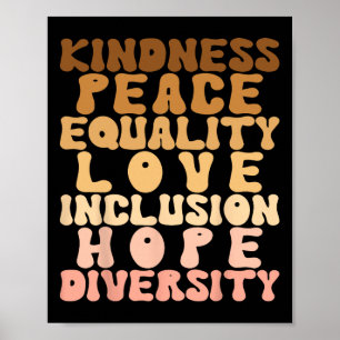 Affiche Amour Diversité Inclusion Égalité Noir Histoire Mo