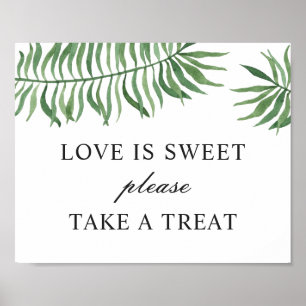 Affiche Amour doux prends une gâterie. Mariage tropical ve