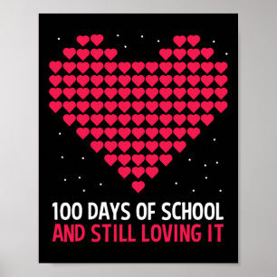 Affiche Amour Du Coeur 100 Jours De Cadeau De L'École Pour