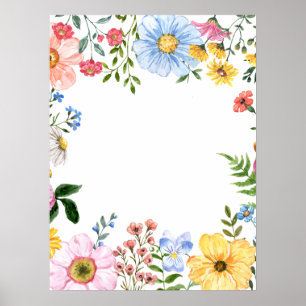 Affiche Amour en Fleur Bienvenue à la garden-party de mari