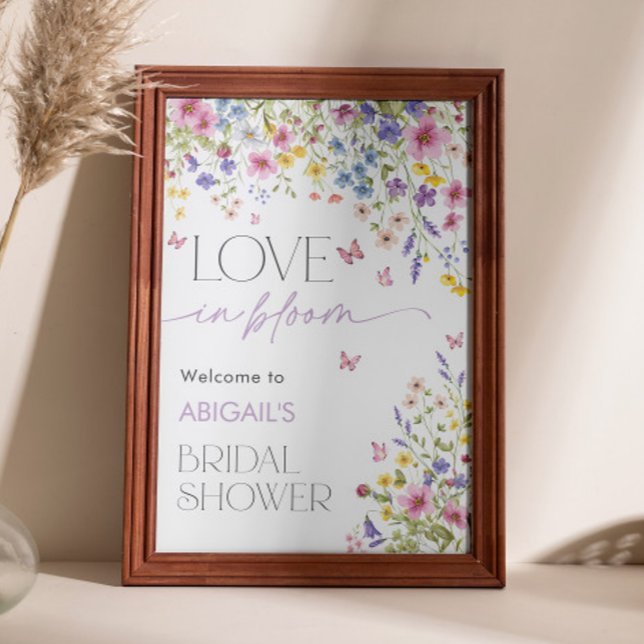 Affiche Amour en Fleur Butterfly Bridal Welcome 24x36 (Love in Bloom Butterfly Bridal Welcome 24x36 Poster)
