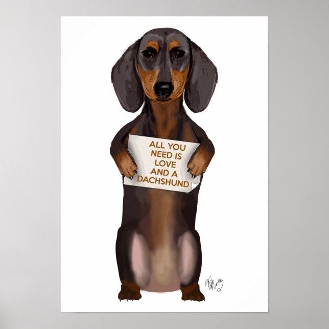 Affiche Amour et Dachshund (Devant)
