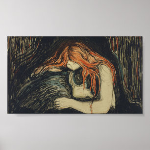 Affiche Amour et douleur (Le Vampire) (par Edvard Munch)