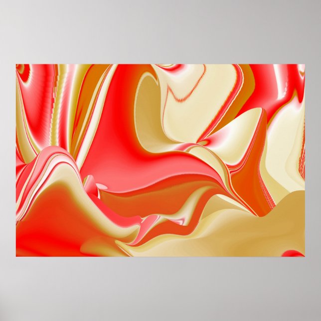 Affiche Amour et Or Abstrait 3D Rainbowart (Devant)