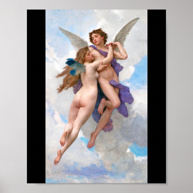 Affiche Amour et Psyché, Bouguereau (Devant)