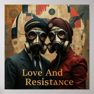 Affiche AMOUR ET RÉSISTANCE Graphique Américain Pendjabi