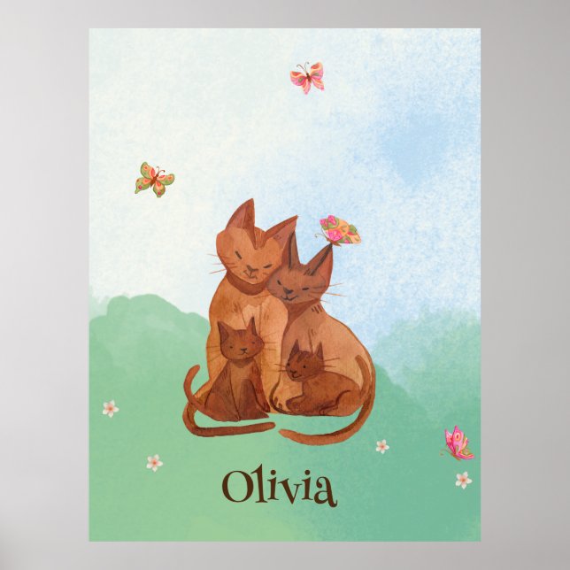 Affiche Amour Famille de chats (Devant)