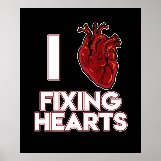Affiche Amour Fixer Coeurs Chirurgie Chirurgie Médecin Méd (Devant)