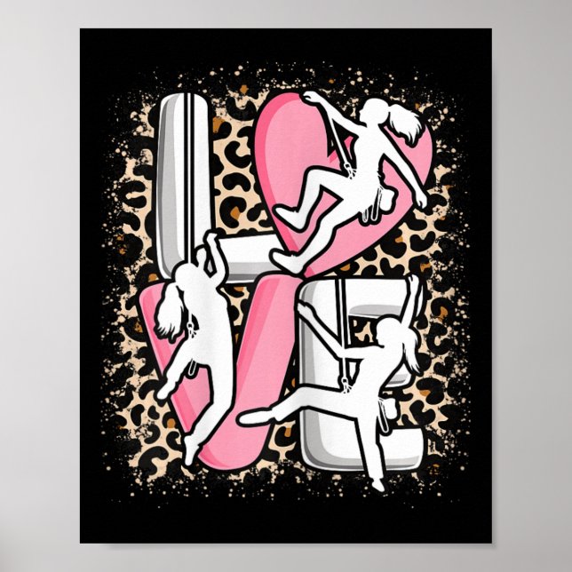 Affiche Amour Grimpe Escalade Bloc Grimpeuse Femme (Devant)