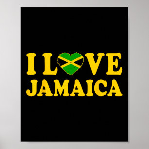 Affiche Amour Jamaïque Coeur Fier Jamaïque Jamaïque Indépe