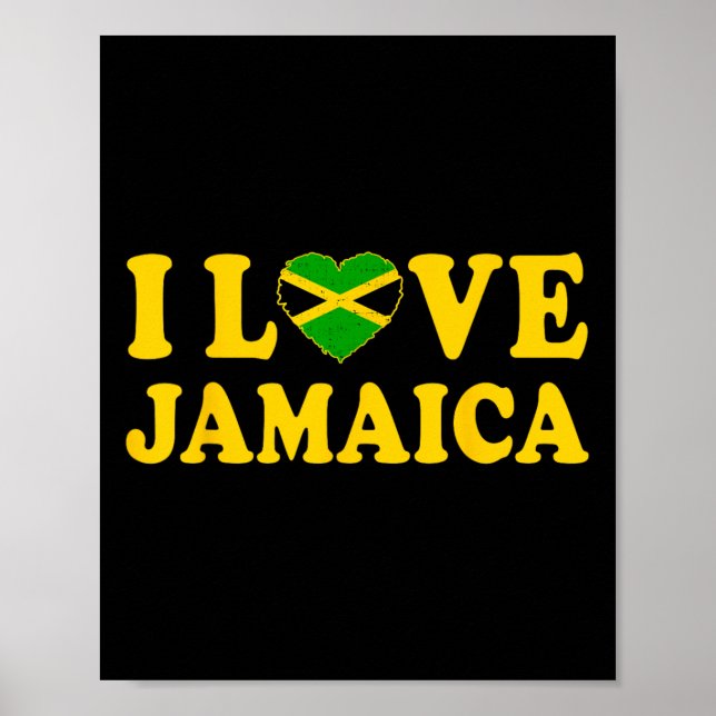Affiche Amour Jamaïque Coeur Fier Jamaïque Jamaïque Indépe (Devant)