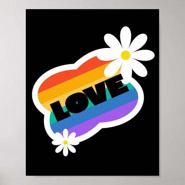 Affiche Amour. L'amour est l'amour. LGBT+Pride. Arc en cie (Devant)