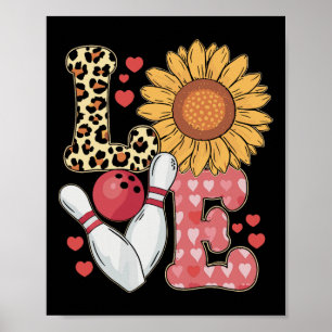Affiche Amour Léopard Tournesol Bowling Valentin Bowling P