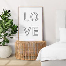 Amour moderne | Monochrome Citation Art tendance é
