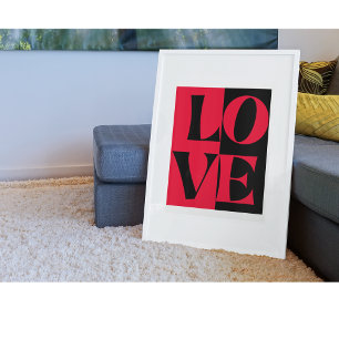 Affiche Amour Moderne Monochrome Noir Art Tendance Élégant