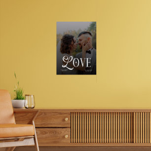 Affiche Amour Moderne Monogramme de Mariage Photo Personna