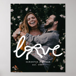 Affiche Amour Moderne Typographie de Couple avec Photo Per