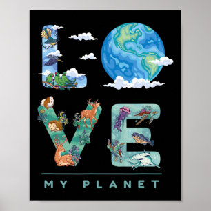 Affiche Amour Mon Jour des terres Planète Environnement