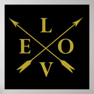 Affiche amour monogrammé