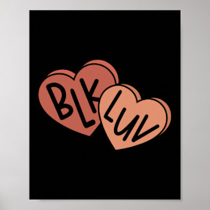 Affiche Amour Noir Blk Luv Mélanine Bonbon Cœur Histoire N
