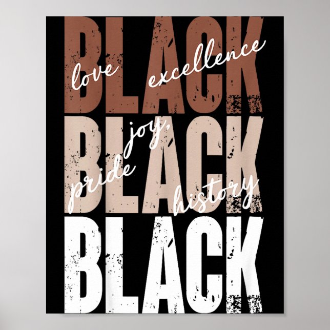 Affiche Amour Noir Excellence Joie Fierté Histoire Noire A (Devant)