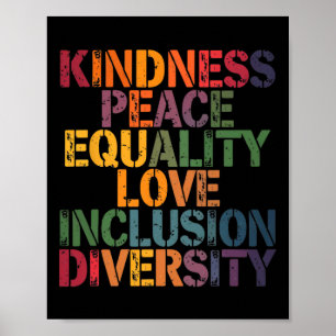 Affiche Amour Paix Diversité Inclusion Égalité Black Hist