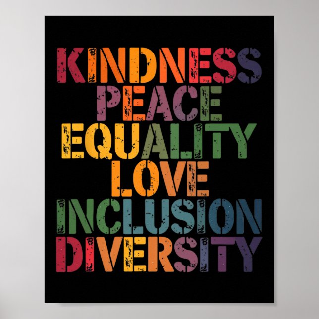 Affiche Amour Paix Diversité Inclusion Égalité Black Hist (Devant)