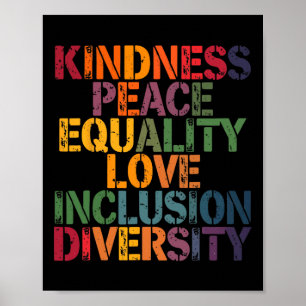 Affiche Amour Paix Diversité Inclusion Égalité Black Hist