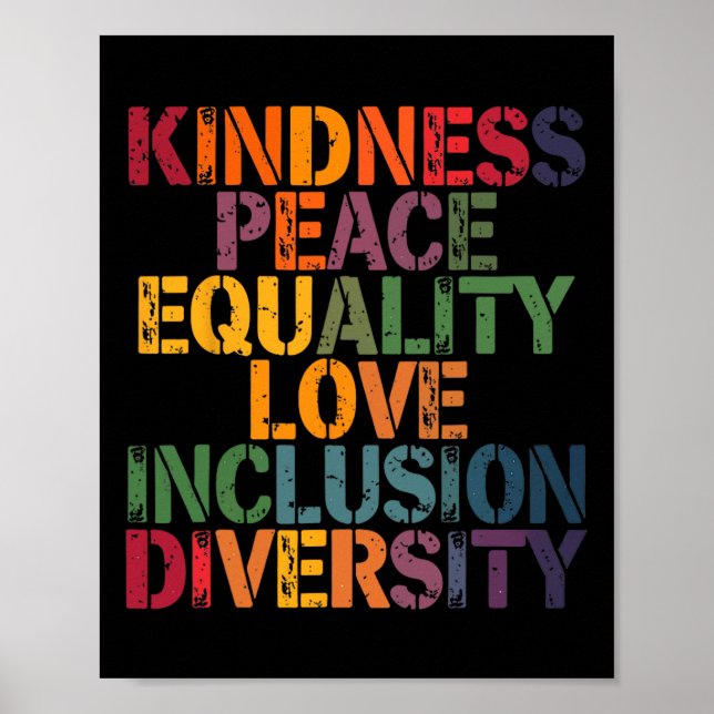 Affiche Amour Paix Diversité Inclusion Égalité Black Hist (Devant)