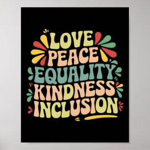 Affiche Amour Paix Égalité Gentillesse Inclusion Histoire 