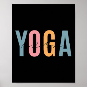 Affiche Amour pour le yoga. Être une maman yoga 