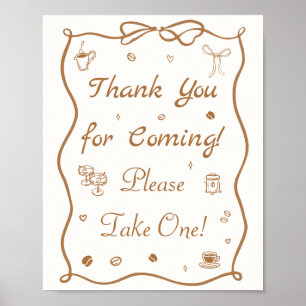 Affiche Amour qui se prépare, café, cadeau pour la mariée
