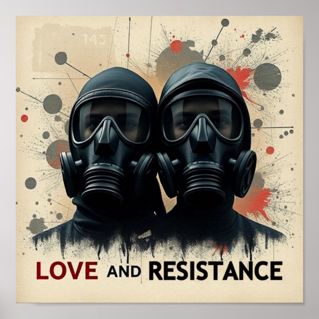 Affiche AMOUR & RÉSISTANCE Graphique Moderne 2 (Devant)