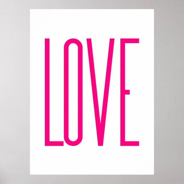 Affiche Amour Rose Clair Moderne (Devant)