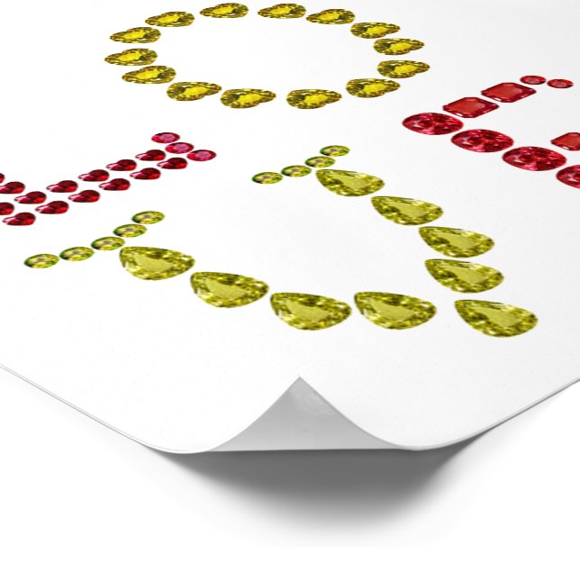 Affiche Amour, rouge et jaune (Coin)