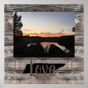 Affiche AMOUR rustique TENNESSEE personnalisé en écriture 
