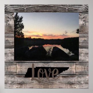 Affiche AMOUR rustique TENNESSEE personnalisé en écriture