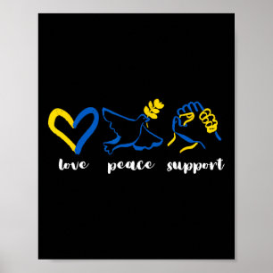 Affiche Amour Soutien Paix Ukraine Sensibilisation Cœur Un