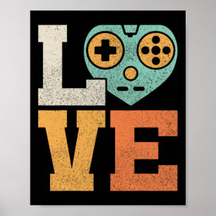 Affiche Amour tenue vidéo Vintage costume de jeu Retro Gam