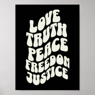 Affiche Amour Vérité Paix Liberté Justice Design Cool