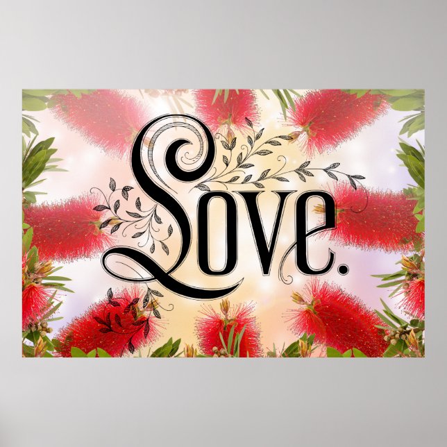 Affiche Amour Vintage Flourish  (Devant)