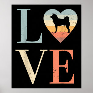 Affiche Amour Vintage Sibérie Husky cadeau   Cadeau Valent